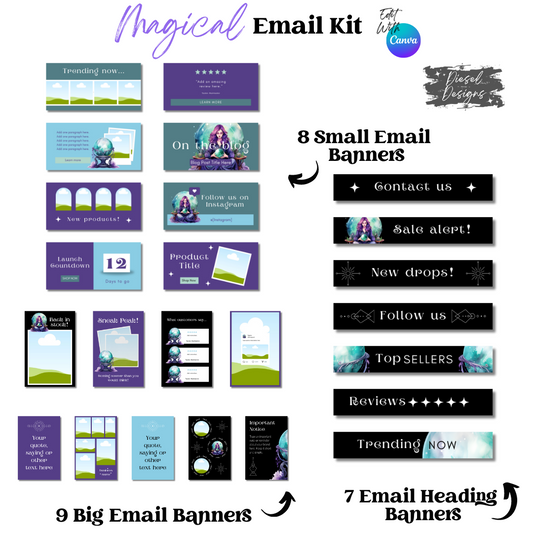 Magical Email Kit | Email Templates | Email Marketing Templates Pack | Edit in Canva