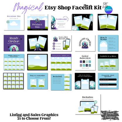 Magical Etsy Facelift Kits | Etsy Facelift Kits | Editable graphics included |