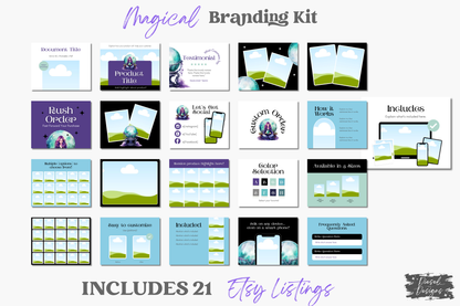 Magical Business Branding Kit | Website Kit | Business Card | Logo | Facebook Cover | Editable in Canva