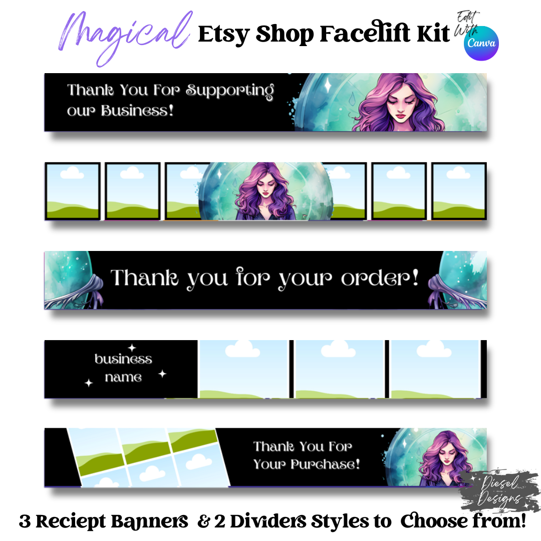 Magical Etsy Facelift Kits | Etsy Facelift Kits | Editable graphics included |