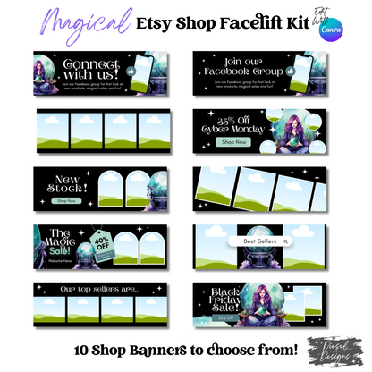 Magical Etsy Facelift Kits | Etsy Facelift Kits | Editable graphics included |