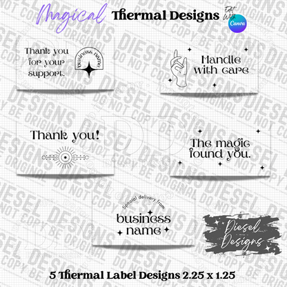 Magical Thermal Design Bundle  (2.25 x 1.25) Bundle | Thermal Label | Edit in Canva | 2.25" x 1.25" | Bundles | Package Label