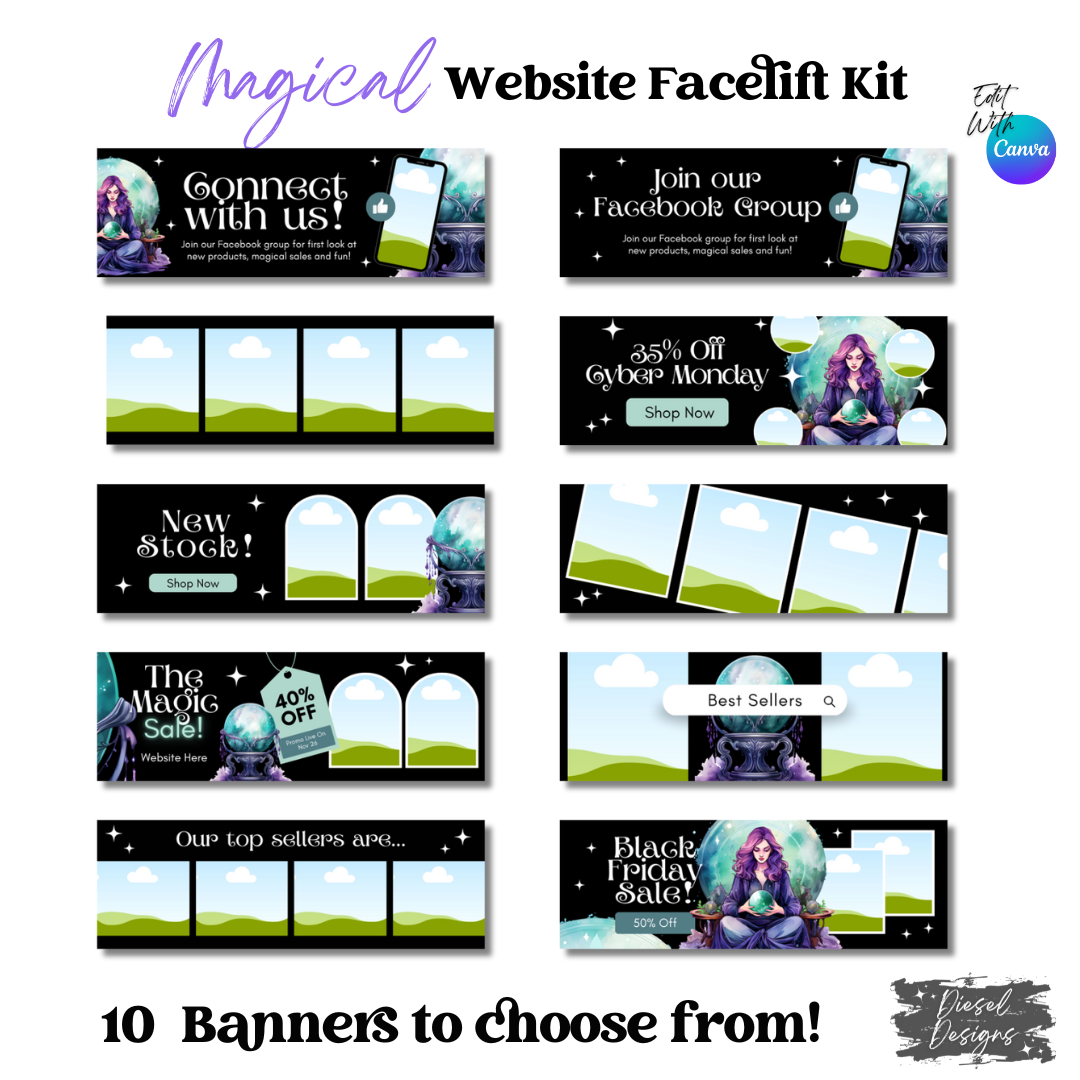 Magical Website Kits | Website Kits | Editable graphics included