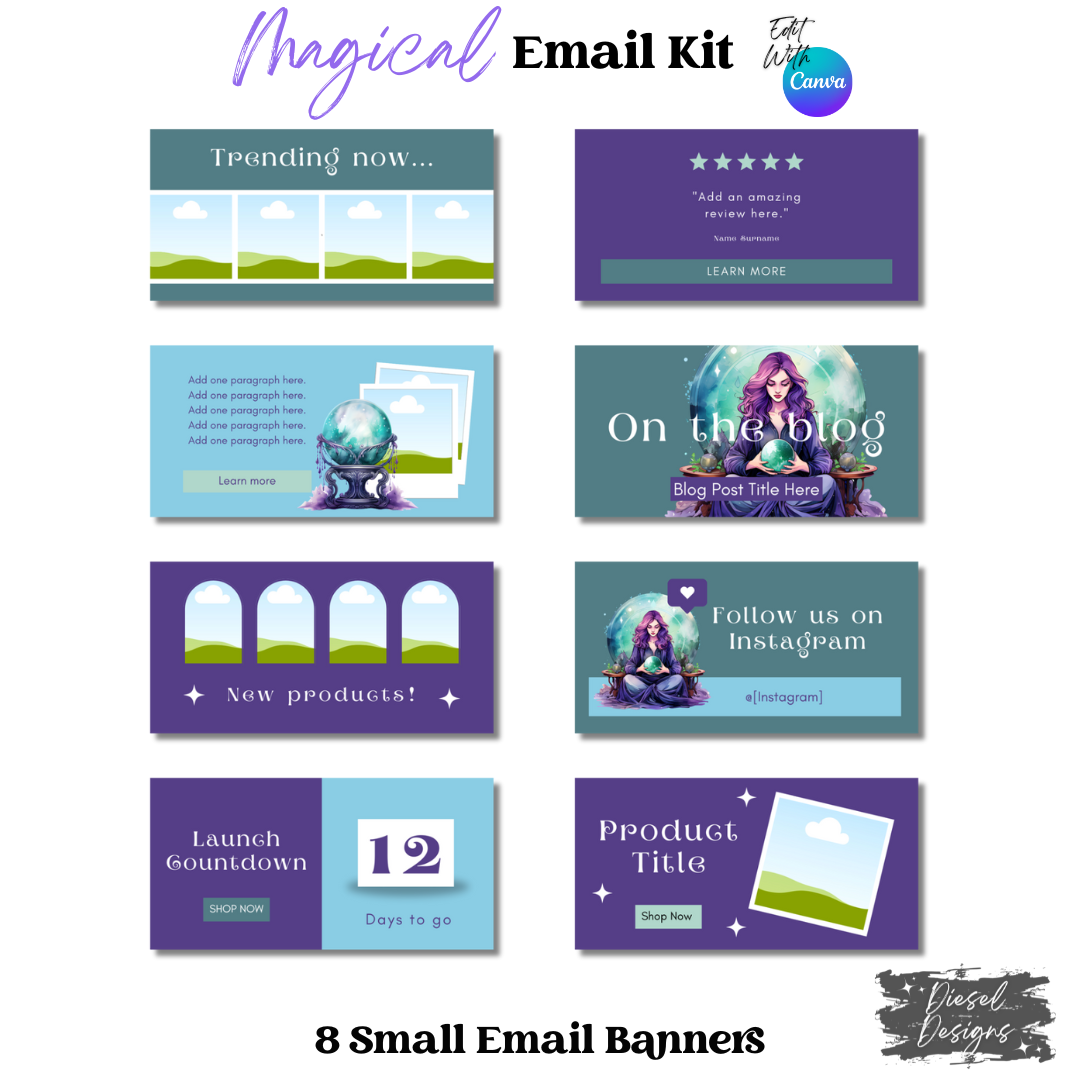 Magical Email Kit | Email Templates | Email Marketing Templates Pack | Edit in Canva