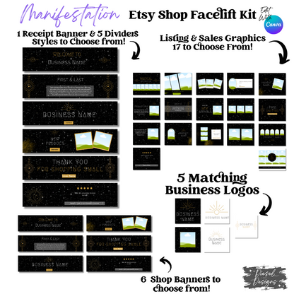 Manifestation Etsy Facelift Kits | Etsy Facelift Kits | Editable graphics included |