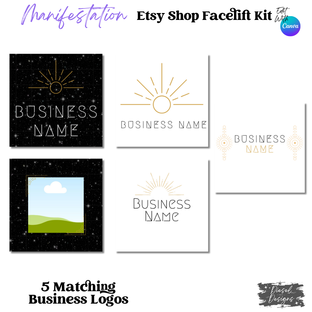 Manifestation Etsy Facelift Kits | Etsy Facelift Kits | Editable graphics included |