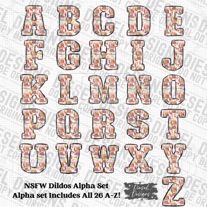 NSFW Dildos Alpha Set | 300 DPI | Transparent PNG | Alpha Set | A-Z Included | NSFW