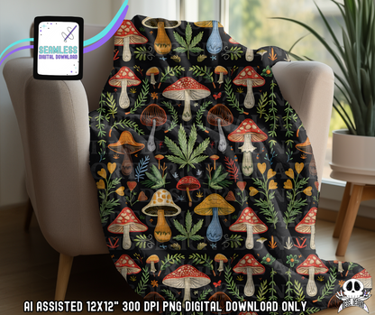 Patchwork 420 Seamless | Seamless File | 300 DPI | 12" x 12" | Digital File only