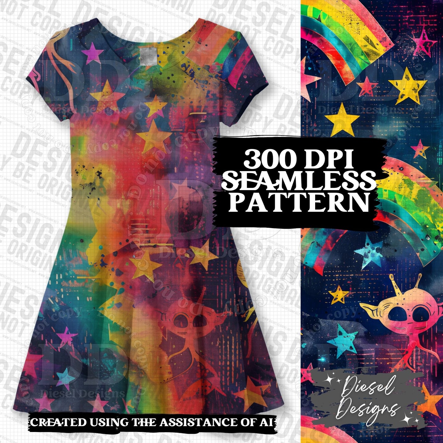 Pride Aliens Seamless Designs Bundle | 300 DPI | PNG | Seamless | Tumbler Wraps | Digital File Only