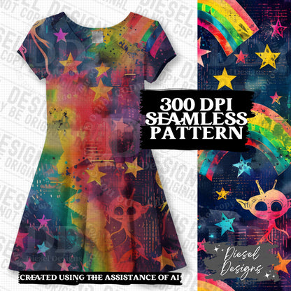 Pride Aliens Seamless Designs Bundle | 300 DPI | PNG | Seamless | Tumbler Wraps | Digital File Only