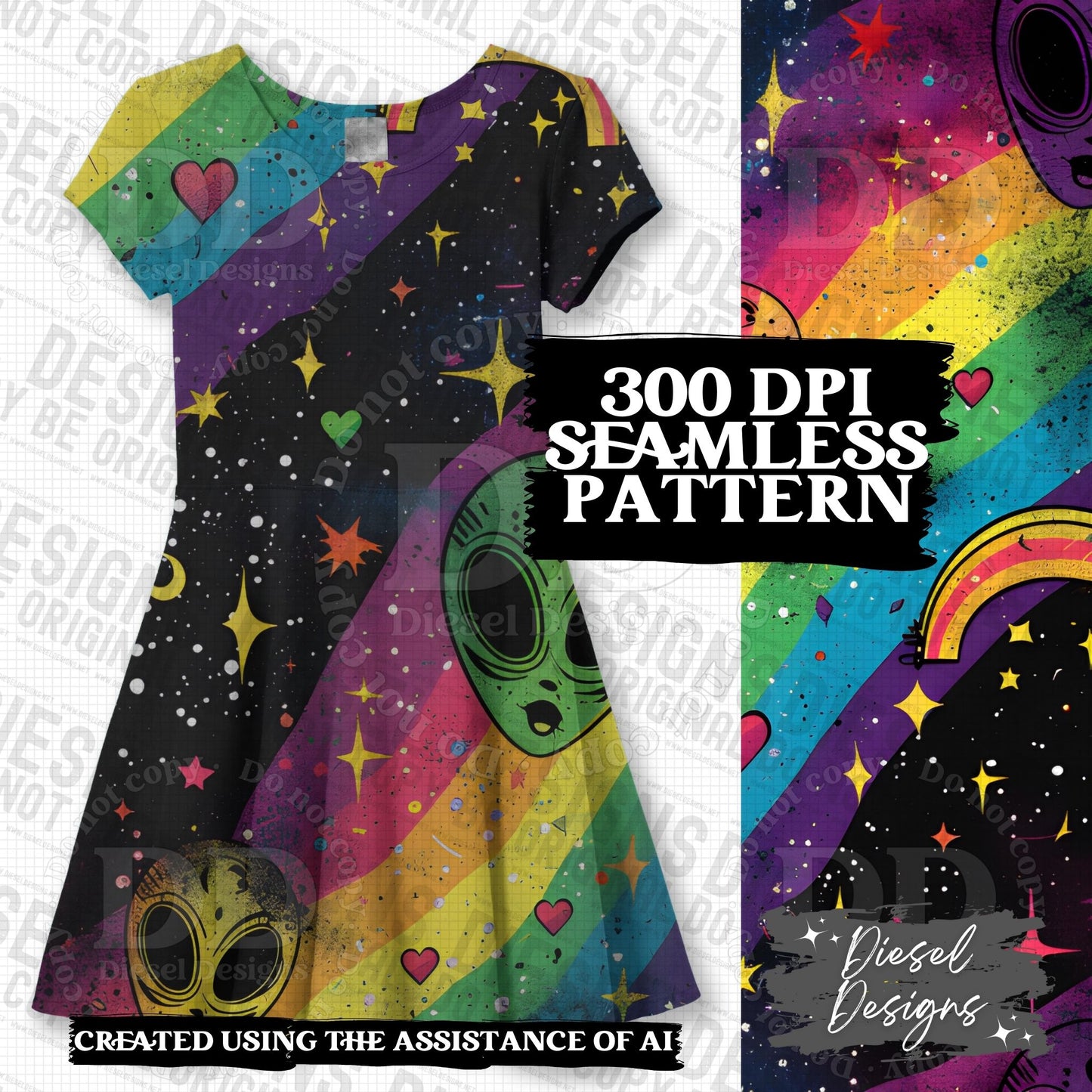 Pride Aliens Seamless Designs Bundle | 300 DPI | PNG | Seamless | Tumbler Wraps | Digital File Only