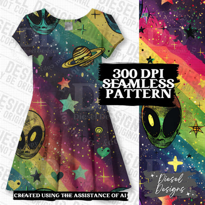 Pride Aliens Seamless Designs Bundle | 300 DPI | PNG | Seamless | Tumbler Wraps | Digital File Only