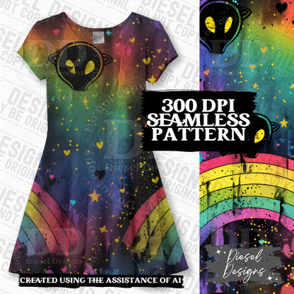 Pride Aliens Seamless Designs Bundle | 300 DPI | PNG | Seamless | Tumbler Wraps | Digital File Only