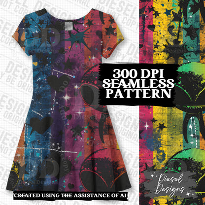 Pride Aliens Seamless Designs Bundle | 300 DPI | PNG | Seamless | Tumbler Wraps | Digital File Only