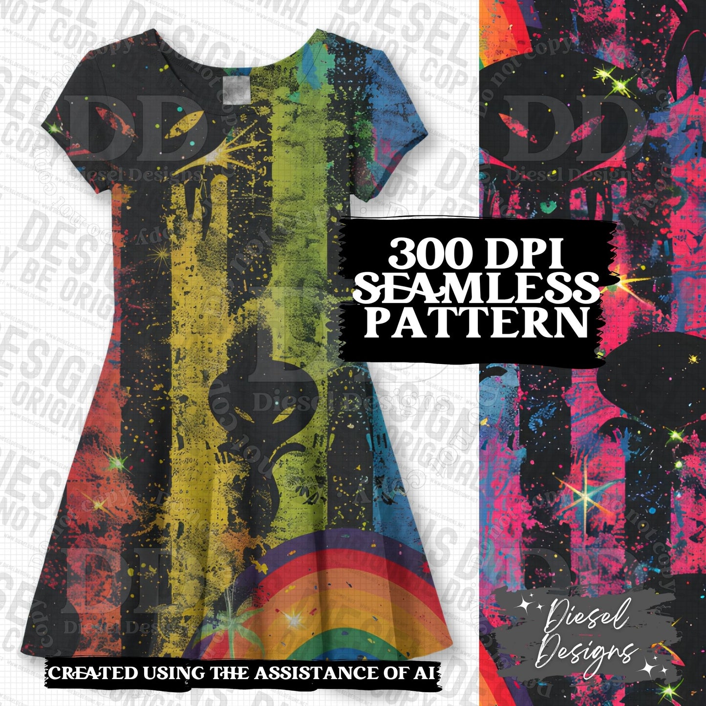 Pride Aliens Seamless Designs Bundle | 300 DPI | PNG | Seamless | Tumbler Wraps | Digital File Only