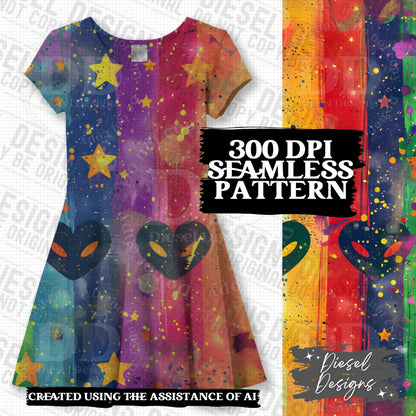 Pride Aliens Seamless Designs Bundle | 300 DPI | PNG | Seamless | Tumbler Wraps | Digital File Only