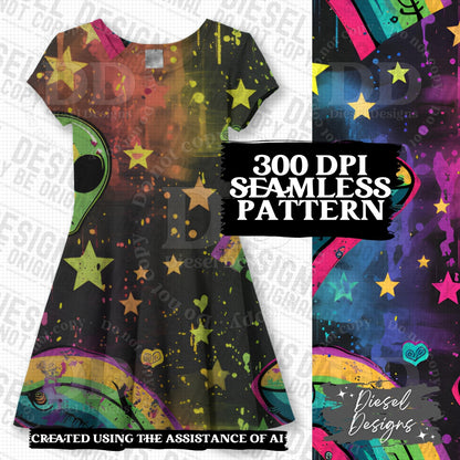 Pride Aliens Seamless Designs Bundle | 300 DPI | PNG | Seamless | Tumbler Wraps | Digital File Only