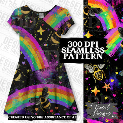 Pride Bees & Butterflies Seamless BUNDLE | 300 DPI | PNG | Seamless | Tumbler Wraps | Digital File Only