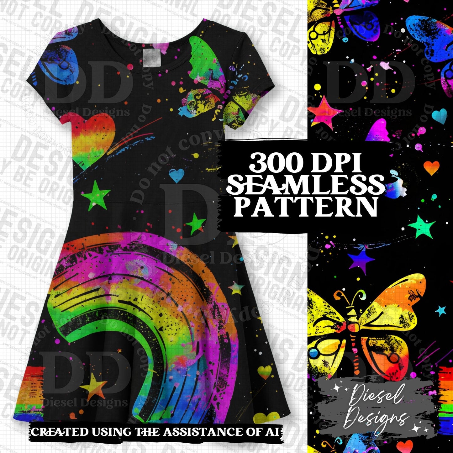 Pride Bees & Butterflies Seamless BUNDLE | 300 DPI | PNG | Seamless | Tumbler Wraps | Digital File Only