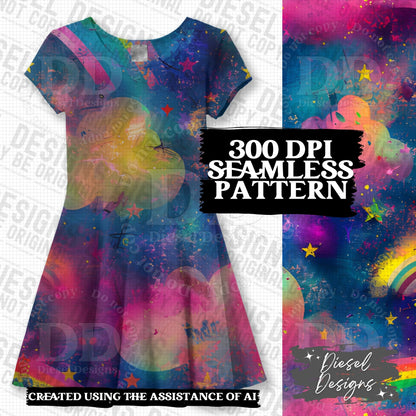 Pride Celestial Clouds Seamless BUNDLE | 300 DPI | PNG | Seamless | Tumbler Wraps | Digital File Only