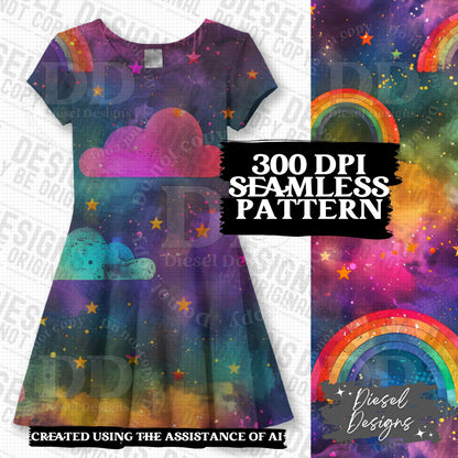 Pride Celestial Clouds Seamless BUNDLE | 300 DPI | PNG | Seamless | Tumbler Wraps | Digital File Only