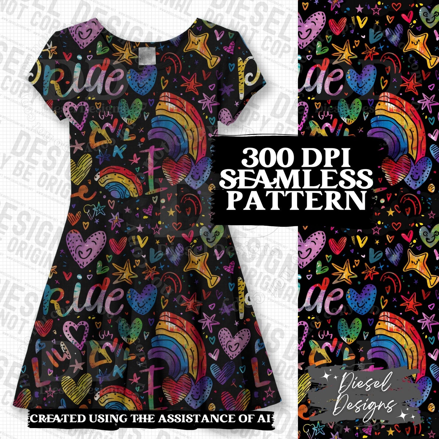 Pride Rainbows Seamless Bundle 1 | 300 DPI | PNG | Seamless | Tumbler Wraps | Digital File Only