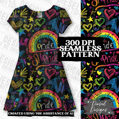 Pride Rainbows Seamless Bundle 1 | 300 DPI | PNG | Seamless | Tumbler Wraps | Digital File Only