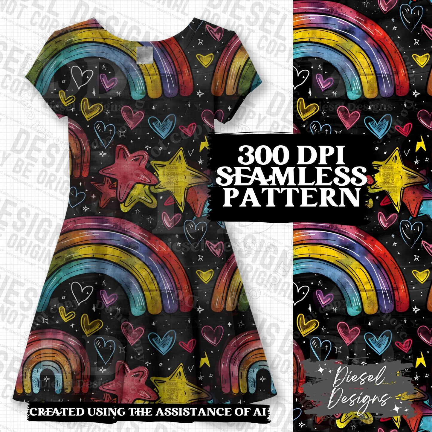 Pride Rainbows Seamless Bundle 1 | 300 DPI | PNG | Seamless | Tumbler Wraps | Digital File Only