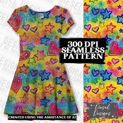Pride Hearts and Stars Seamless BUNDLE | 300 DPI | PNG | Seamless | Tumbler Wraps | Digital File Only