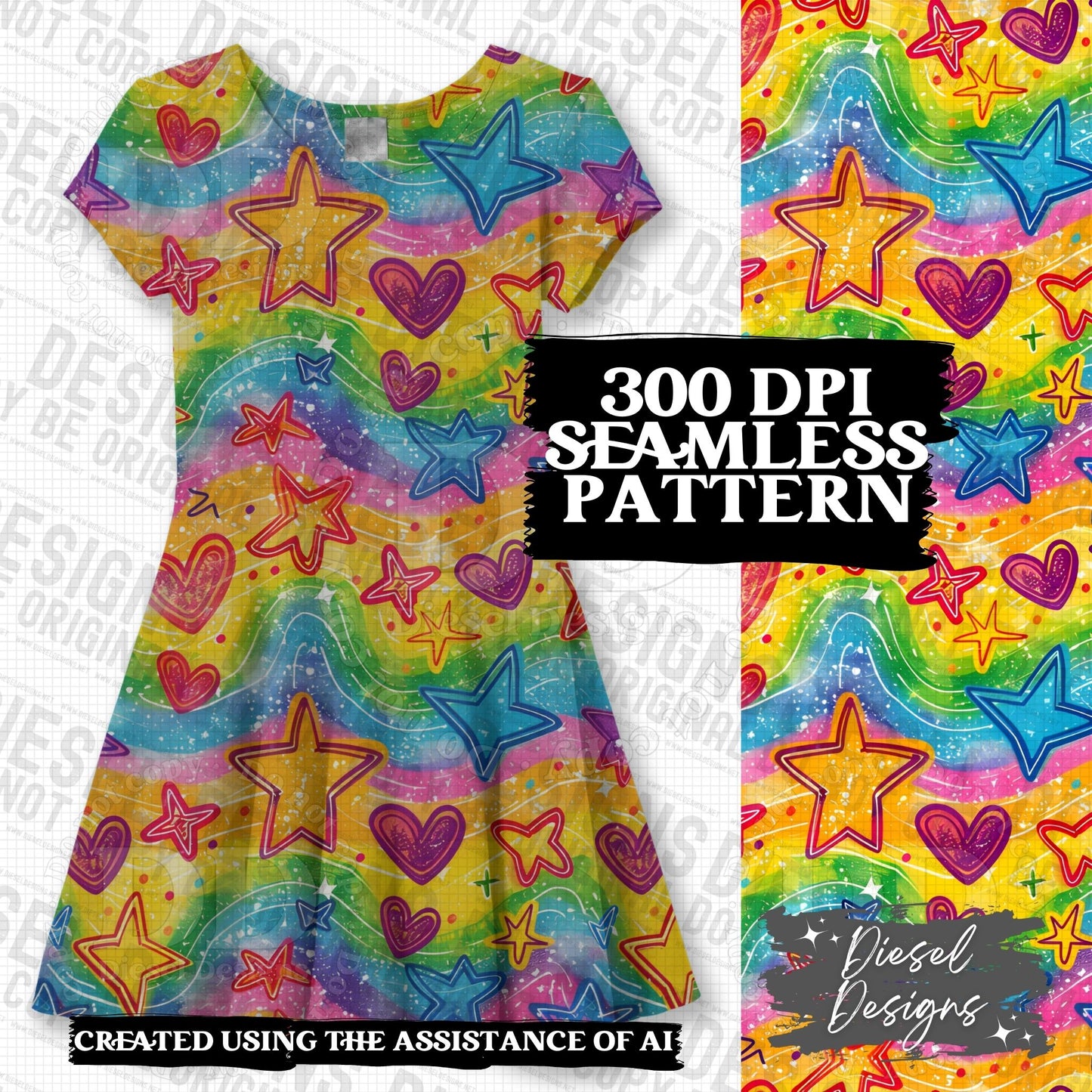 Pride Hearts and Stars Seamless BUNDLE | 300 DPI | PNG | Seamless | Tumbler Wraps | Digital File Only
