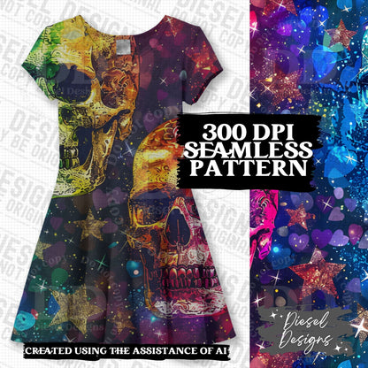 Pride Skulls Seamless Bundle | 300 DPI | PNG | Seamless | Tumbler Wraps | Digital File Only