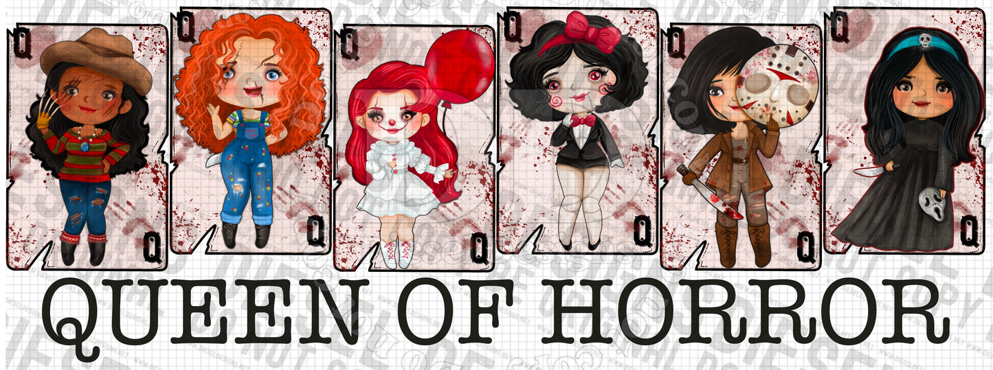 Queen of Horror Collab with Early Bird Design Co. | 300 DPI | PNG | Seamless | Tumbler Wraps | Collab |