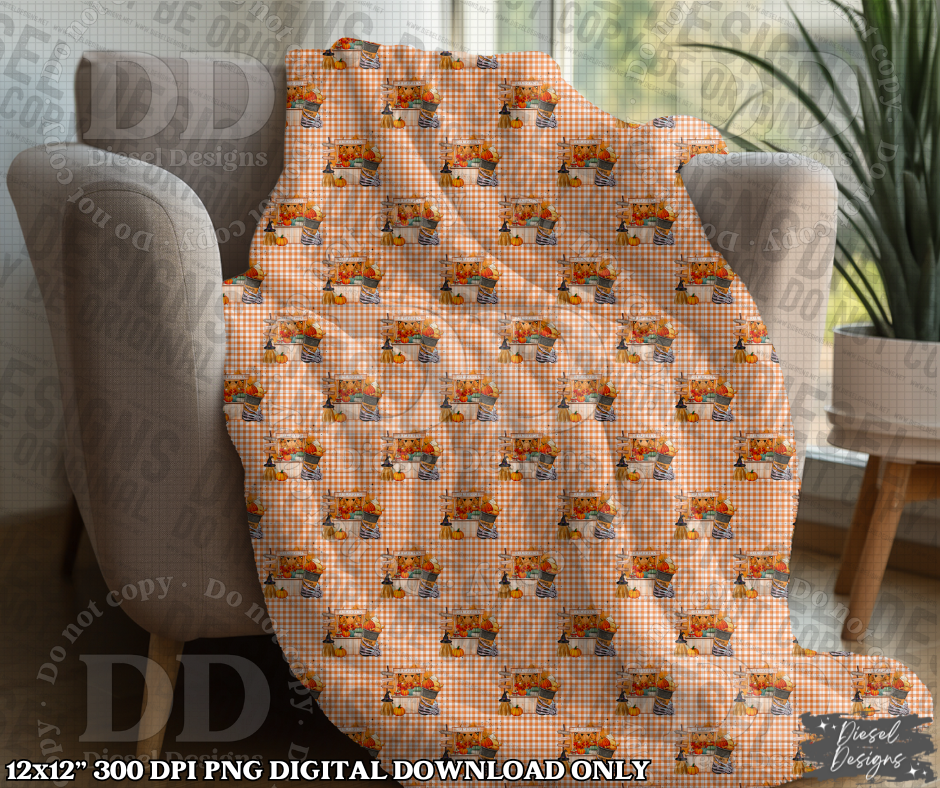 Fall Checkered Seamless Designs| 300 DPI | Seamless 12"x12" | Includes 2 Sizes