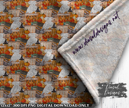 It's Fall Season Pumpkin Booth Seamless Design| 300 DPI | Seamless 12"x12" | Includes 2 Sizes