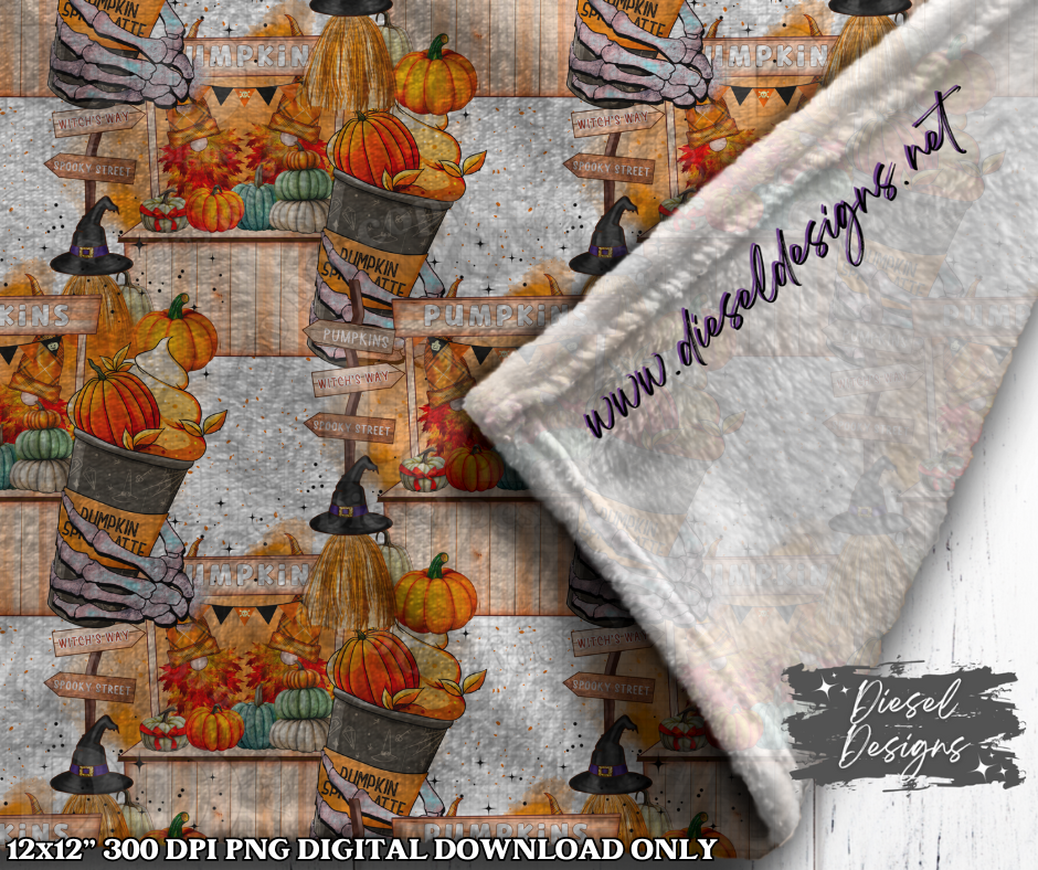 It's Fall Season Pumpkin Booth Seamless Design| 300 DPI | Seamless 12"x12" | Includes 2 Sizes