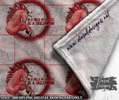 Red Skellicorn Seamless Designs V2 | 300 DPI | Seamless 12"x12" | 2 sizes Included |