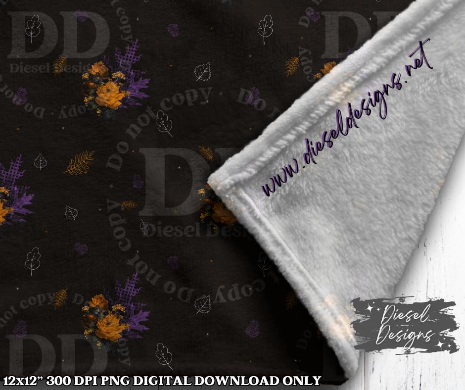 Purple & Orange Fall Seamless Designs | 300 DPI | Seamless 12"x12" | 2 sizes Included