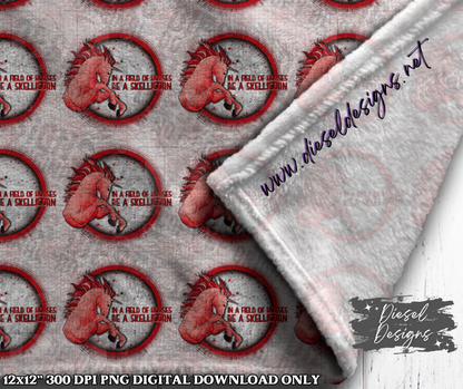 Red Skellicorn Seamless Designs | 300 DPI | Seamless 12"x12" | 2 sizes Included |