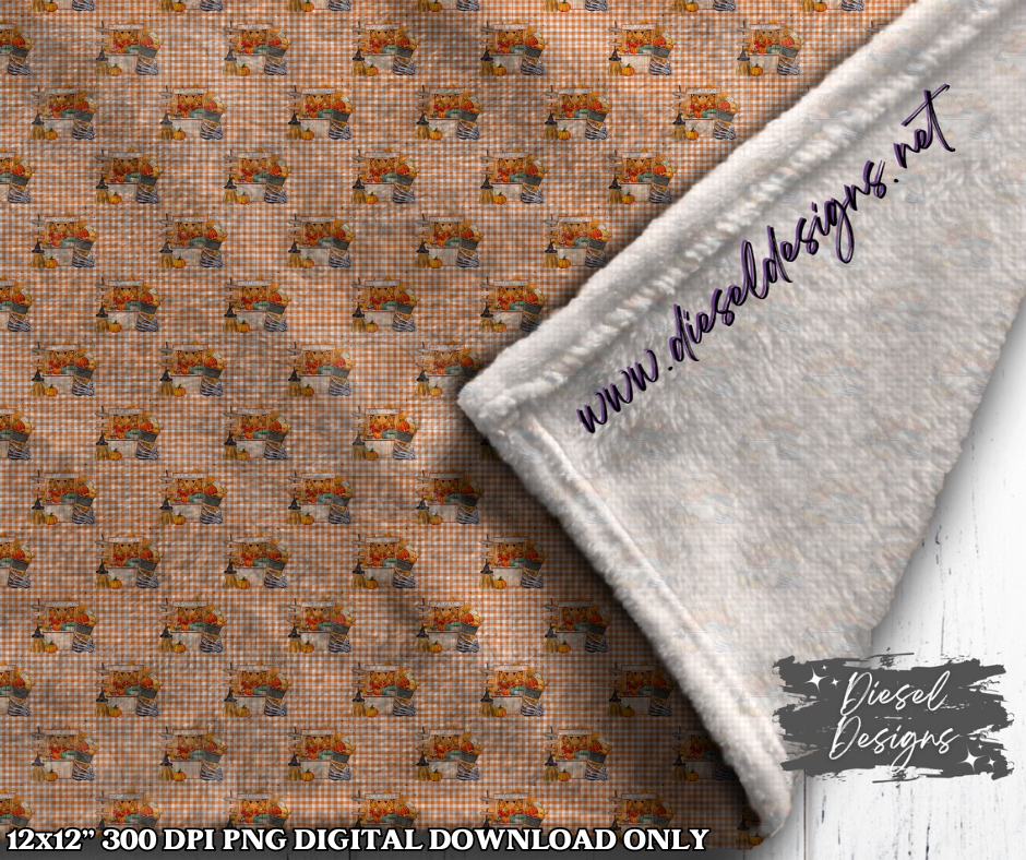 Fall Checkered Seamless Designs| 300 DPI | Seamless 12"x12" | Includes 2 Sizes