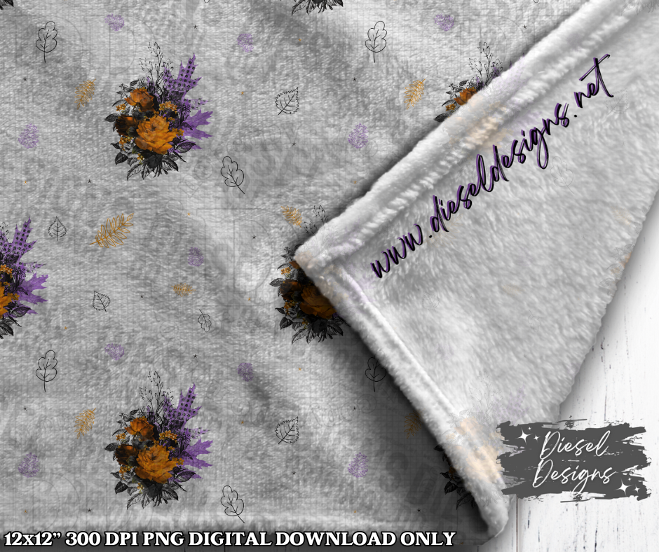 White & Purple Fall Seamless Designs | 300 DPI | Seamless 12"x12" | 2 sizes Included