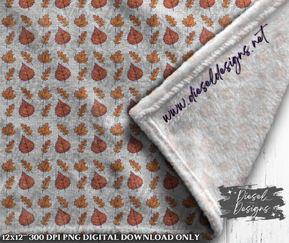 Autumn Leaves Seamless Design | 300 DPI | Seamless 12"x12" | PNG File | 2 Sizes Included