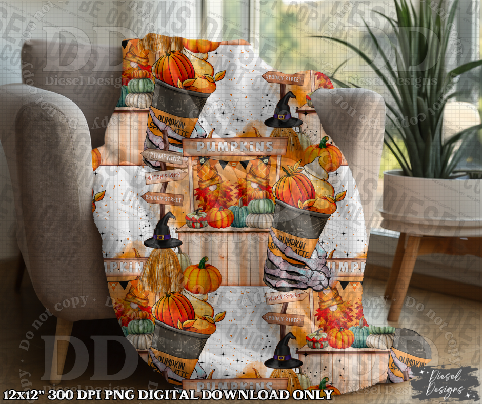 It's Fall Season Pumpkin Booth Seamless Design| 300 DPI | Seamless 12"x12" | Includes 2 Sizes