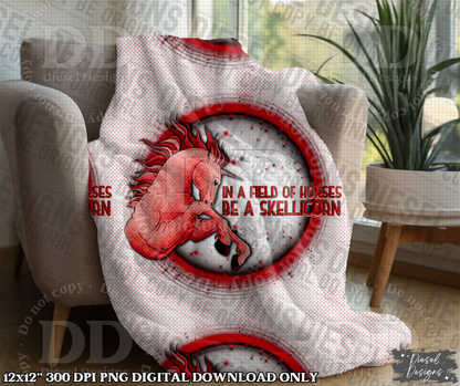 Red Skellicorn Seamless Designs | 300 DPI | Seamless 12"x12" | 2 sizes Included |