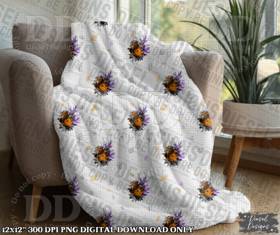 White & Purple Fall Seamless Designs | 300 DPI | Seamless 12"x12" | 2 sizes Included