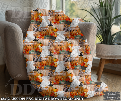 It's Fall Season Pumpkin Booth Seamless Design| 300 DPI | Seamless 12"x12" | Includes 2 Sizes