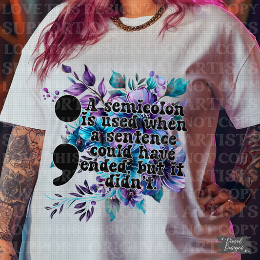 Semicolon Suicide Awareness PNG  | 300 DPI | Transparent PNG | Digital File Only