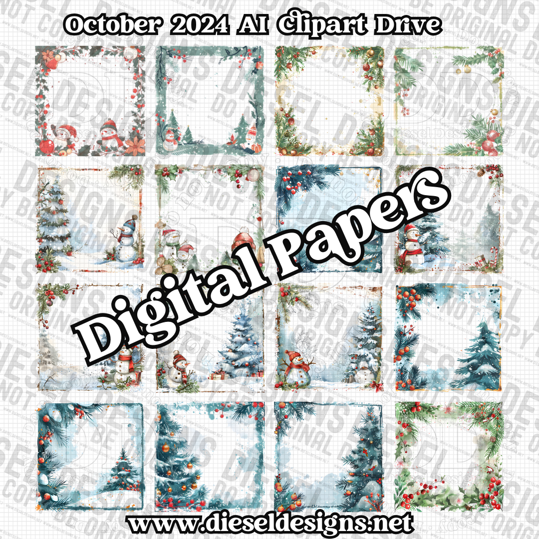 October Clipart Drive - AI Assisted | 300 DPI | Transparent PNG | Clipart