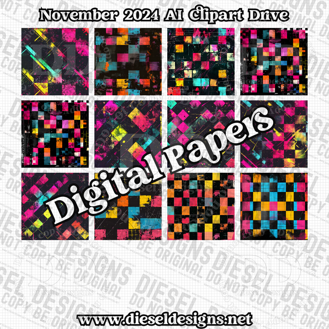 November 2024 Clipart Drive - AI Assisted | 300 DPI | Transparent PNG | Clipart