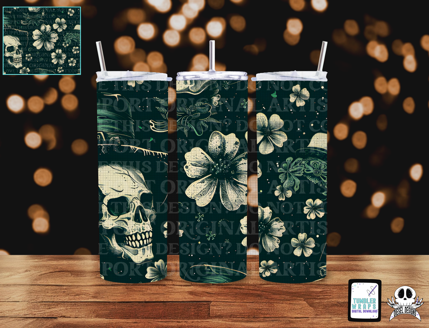 Skellie Clover Tumbler Set | 20oz. |  40oz | Kids |  Tumbler Wrap | 300 DPI | Digital File Only | 3 Sizes Included