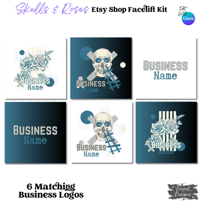 Skulls and Roses Etsy Facelift Kits | Etsy Facelift Kits | Editable graphics included |